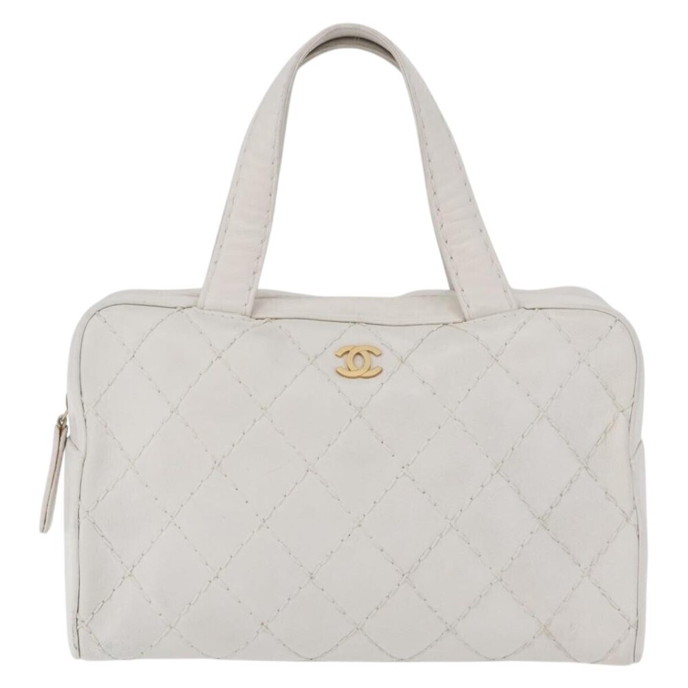 Chanel Vintage CC Zip Around Bowler Quilted Caviar East West